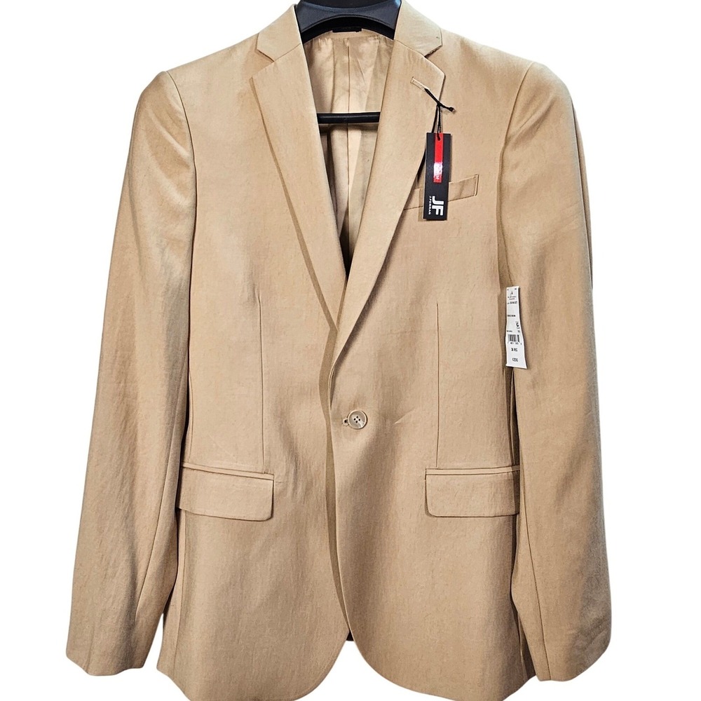 J Ferrar Mens Slim Fit Blazer Florence Brown Tan Suit Jacket 36 Regular New NWT